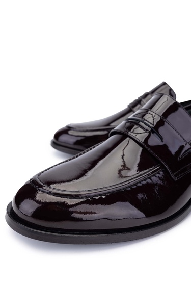  Tamer Tanca Erkek Hakiki Deri Bordo Rugan Makosen Ayakkabı