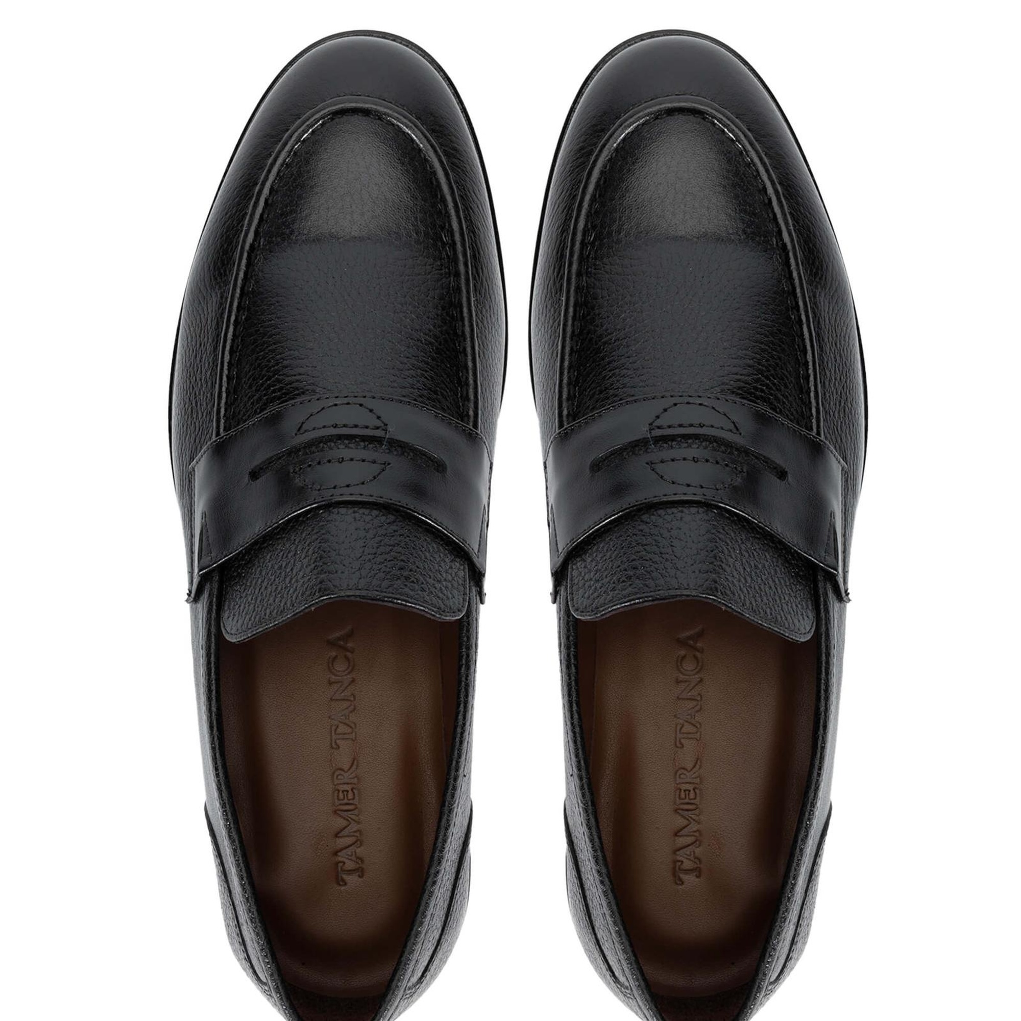 Tamer Tanca Erkek Hakiki Deri Siyah Makosen Ayakkabı