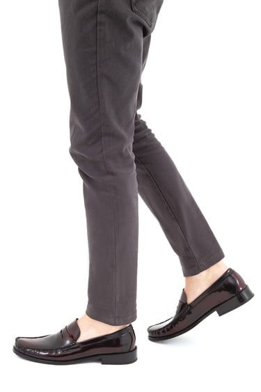  Tamer Tanca Erkek Hakiki Deri Bordo Makosen Ayakkabı