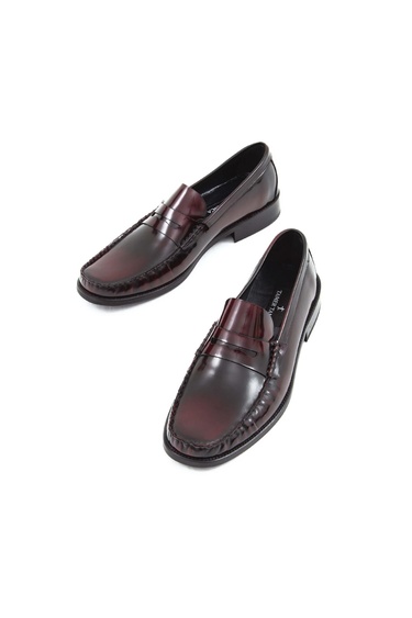  Tamer Tanca Erkek Hakiki Deri Bordo Makosen Ayakkabı