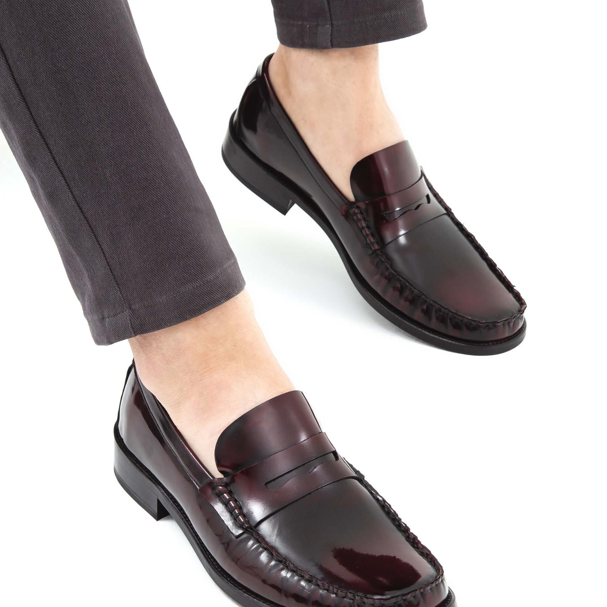 Tamer Tanca Erkek Hakiki Deri Bordo Makosen Ayakkabı