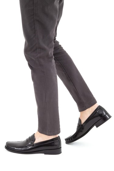  Tamer Tanca Erkek Hakiki Deri Siyah Açma Makosen Ayakkabı