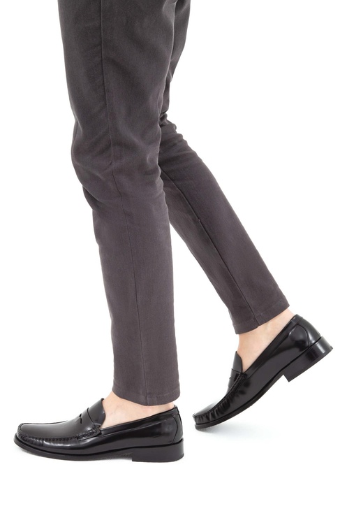  Tamer Tanca Erkek Hakiki Deri Siyah Açma Makosen Ayakkabı