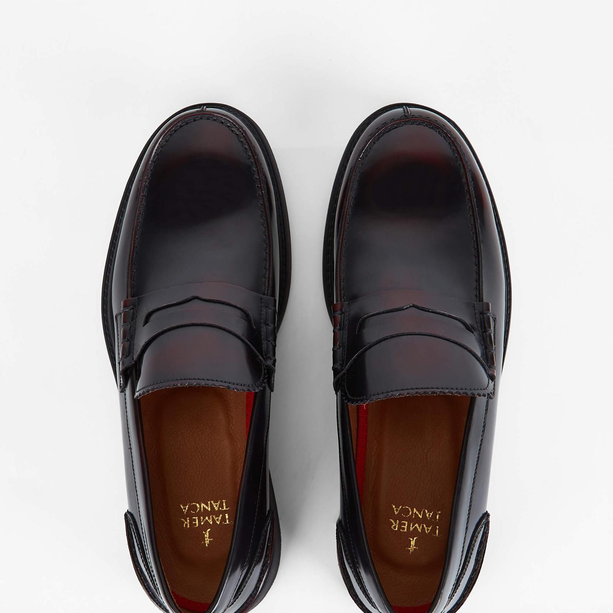 Tamer Tanca Erkek Hakiki Deri Bordo Makosen Ayakkabı