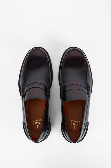  Tamer Tanca Erkek Hakiki Deri Bordo Makosen Ayakkabı