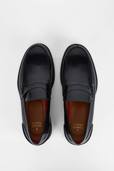  Tamer Tanca Erkek Hakiki Deri Siyah Açma Makosen Ayakkabı