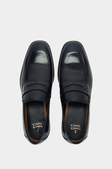  Tamer Tanca Erkek Hakiki Deri Lacivert Makosen Ayakkabı