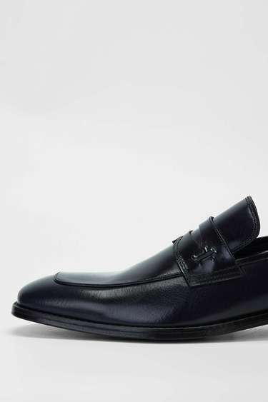  Tamer Tanca Erkek Hakiki Deri Lacivert Makosen Ayakkabı