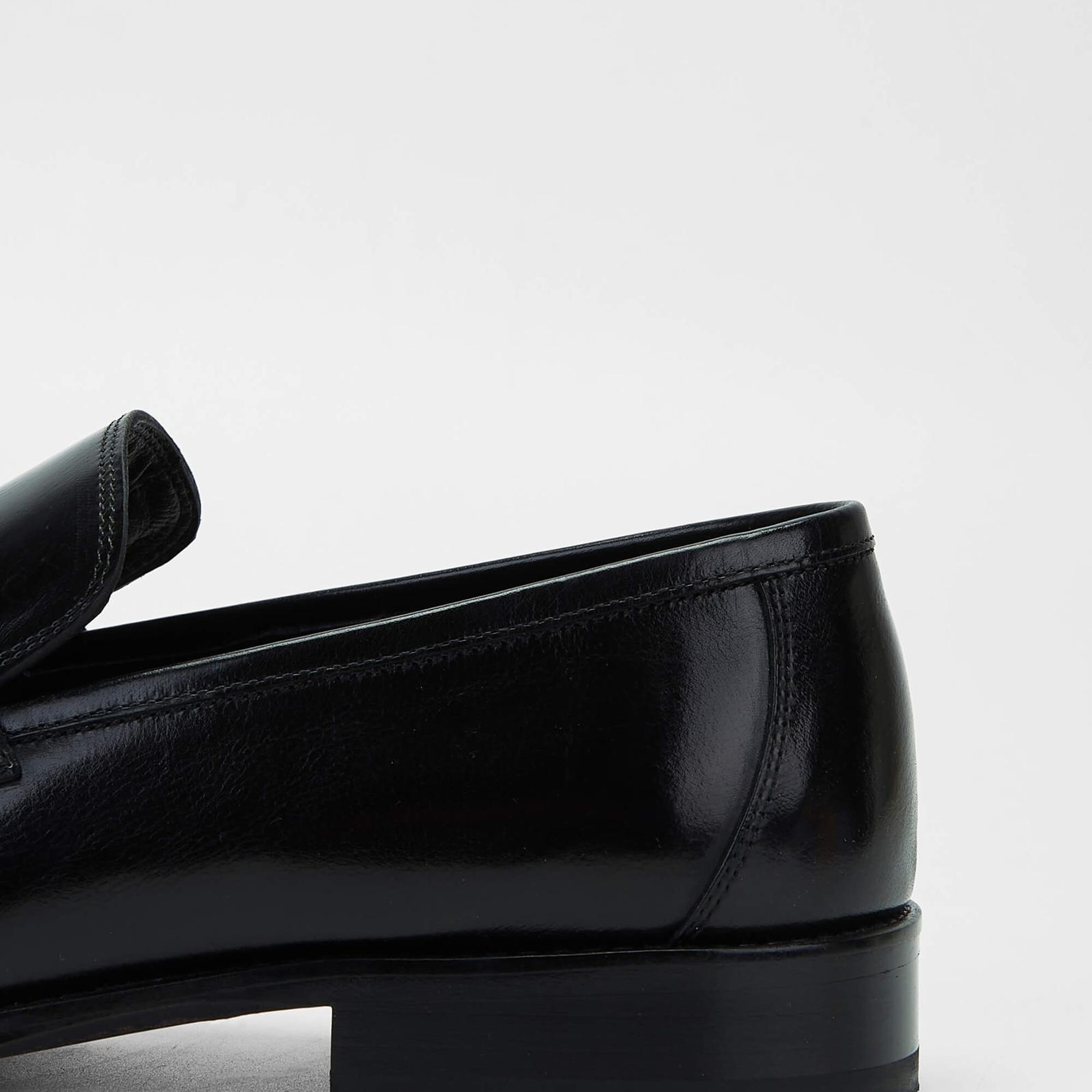 Tamer Tanca Erkek Hakiki Deri Siyah Makosen Ayakkabı