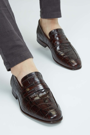  Tamer Tanca Erkek Hakiki Deri Kahverengi Makosen Ayakkabı