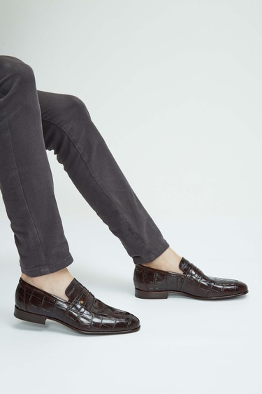  Tamer Tanca Erkek Hakiki Deri Kahverengi Makosen Ayakkabı