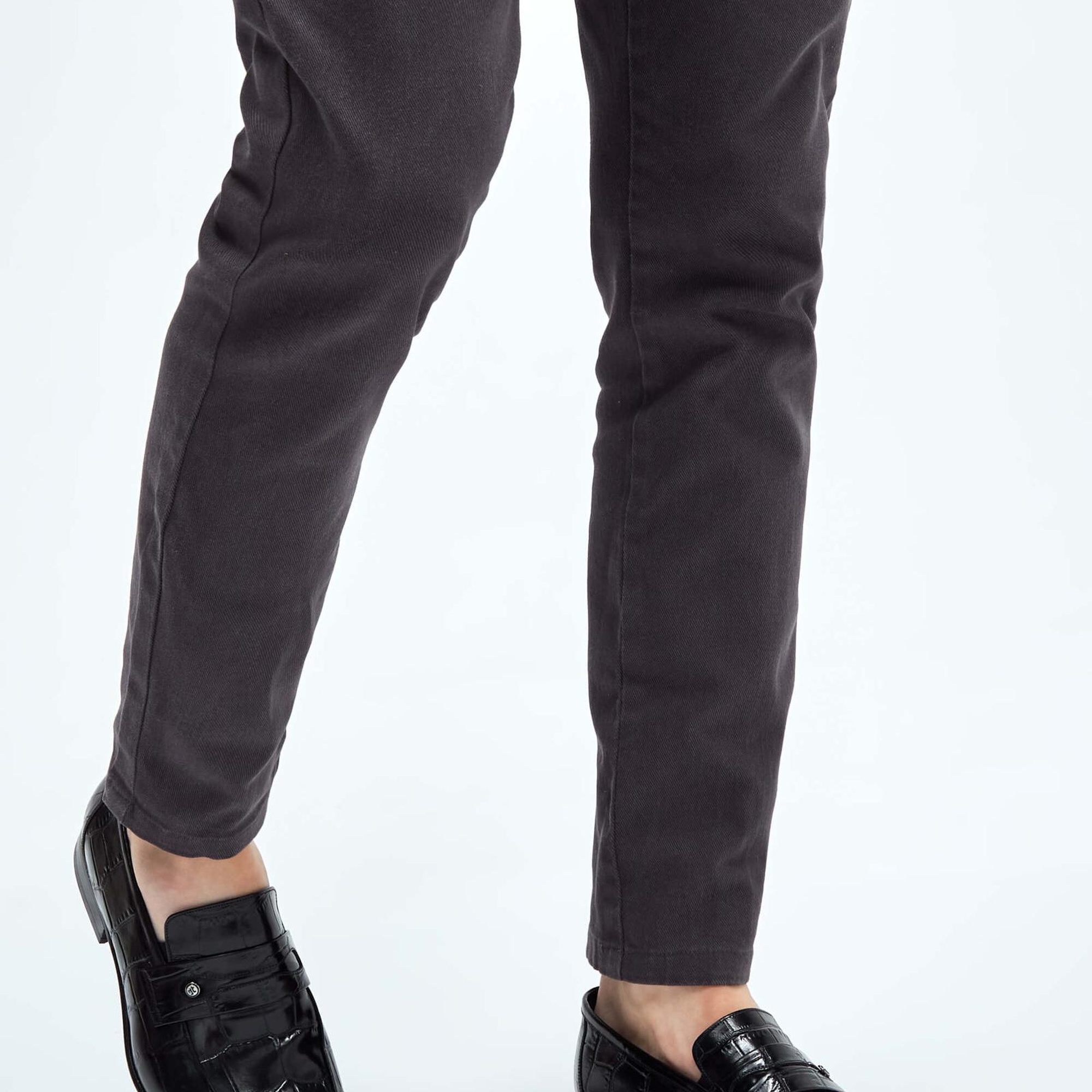 Tamer Tanca Erkek Hakiki Deri Siyah Kroko Makosen Ayakkabı