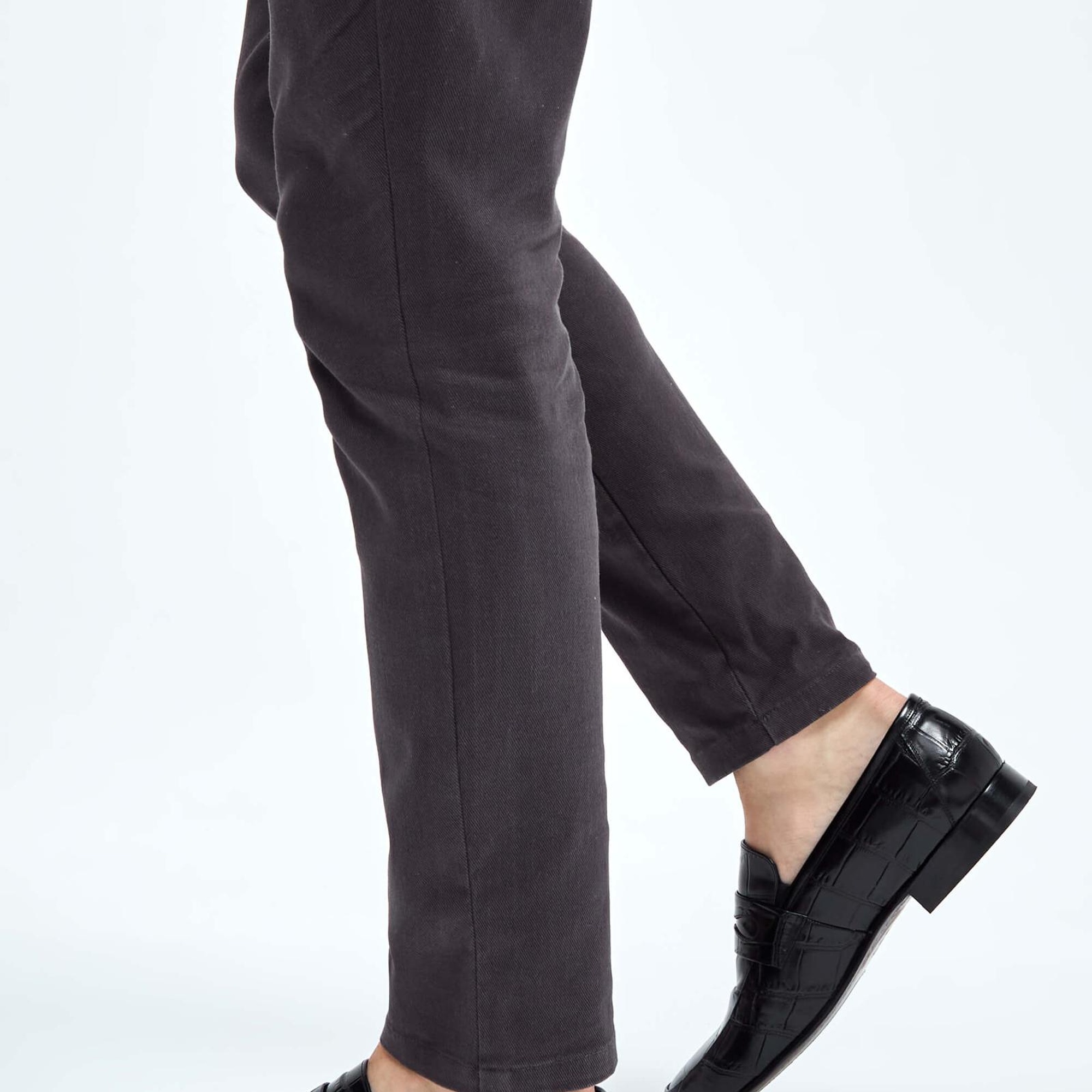 Tamer Tanca Erkek Hakiki Deri Siyah Kroko Makosen Ayakkabı