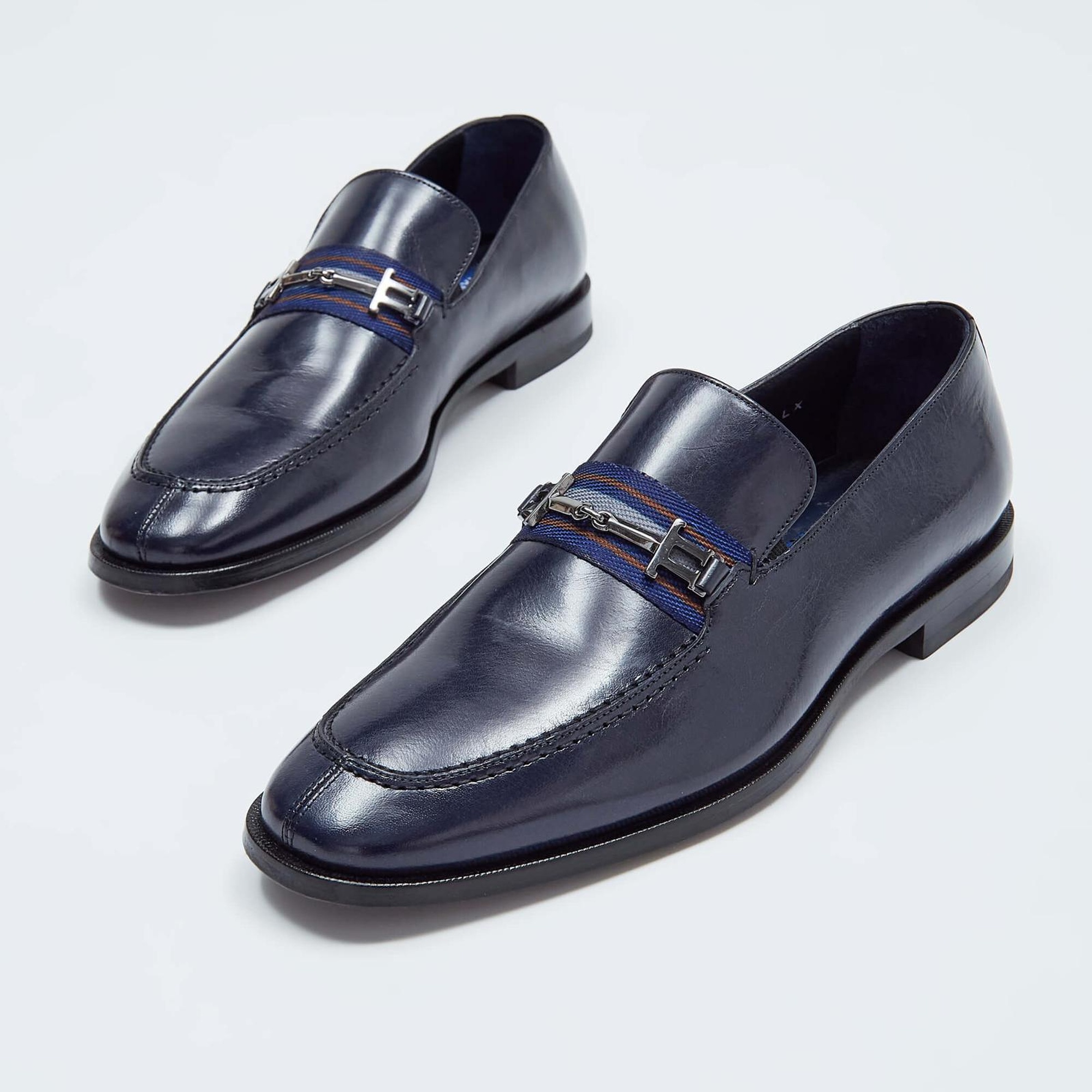 Tamer Tanca Erkek Hakiki Deri Lacivert Makosen Ayakkabı