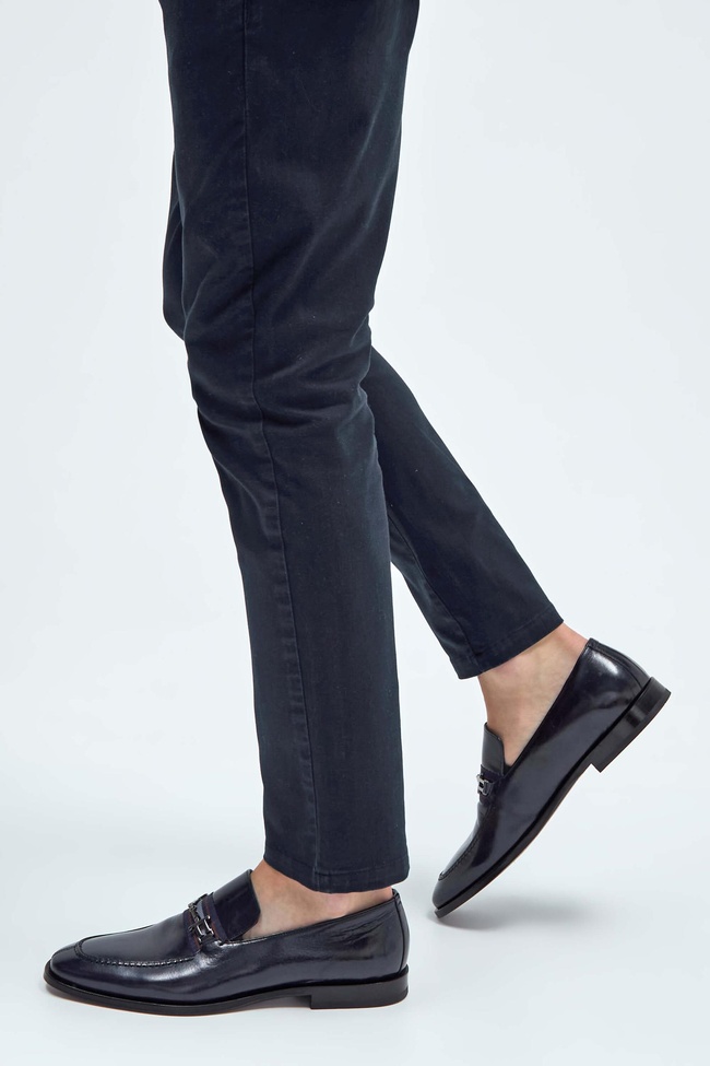  Tamer Tanca Erkek Hakiki Deri Lacivert Makosen Ayakkabı