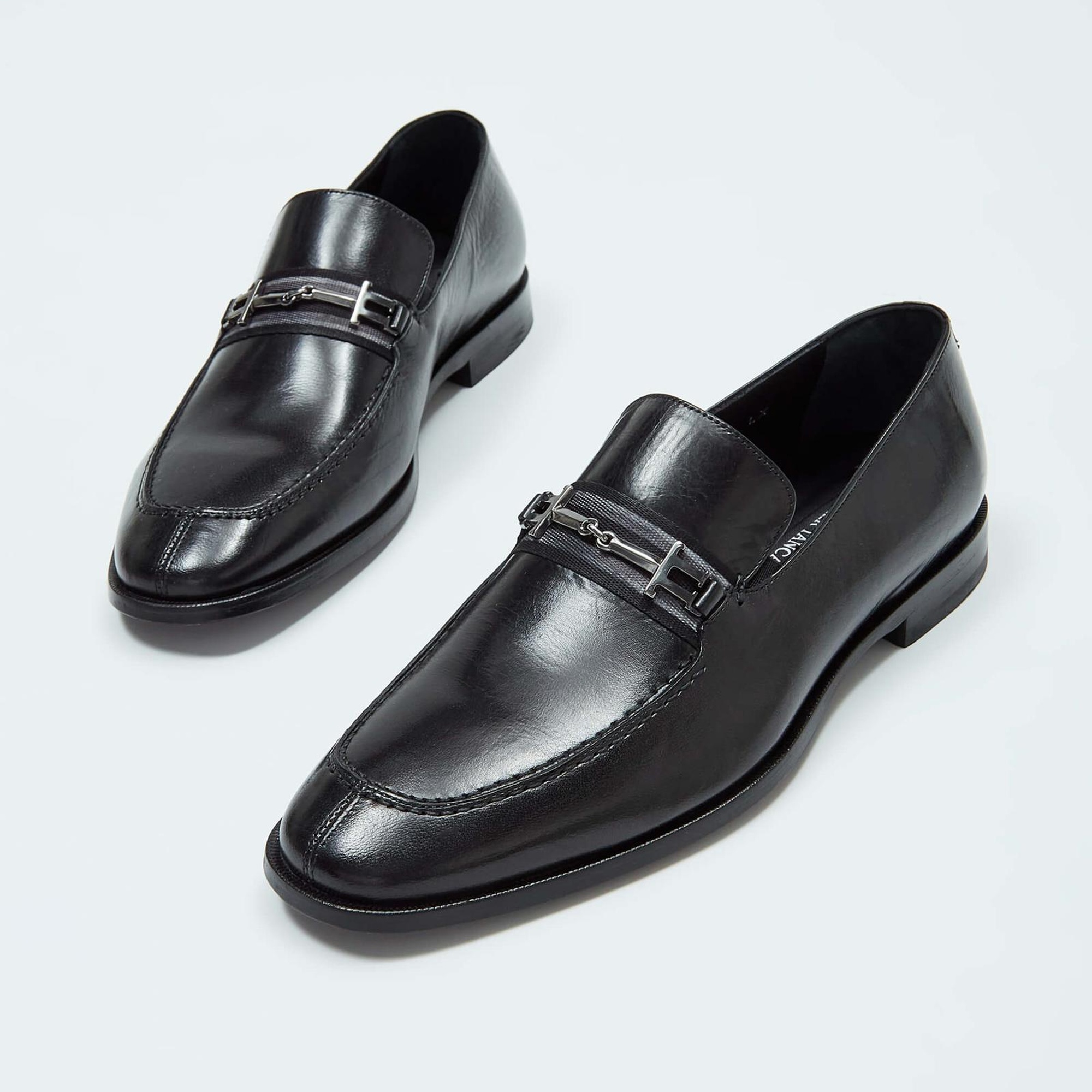 Tamer Tanca Erkek Hakiki Deri Siyah Makosen Ayakkabı