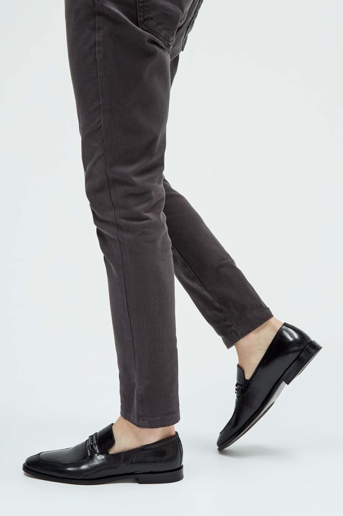  Tamer Tanca Erkek Hakiki Deri Siyah Makosen Ayakkabı