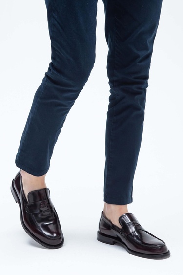  Tamer Tanca Erkek Hakiki Deri Bordo Makosen Ayakkabı