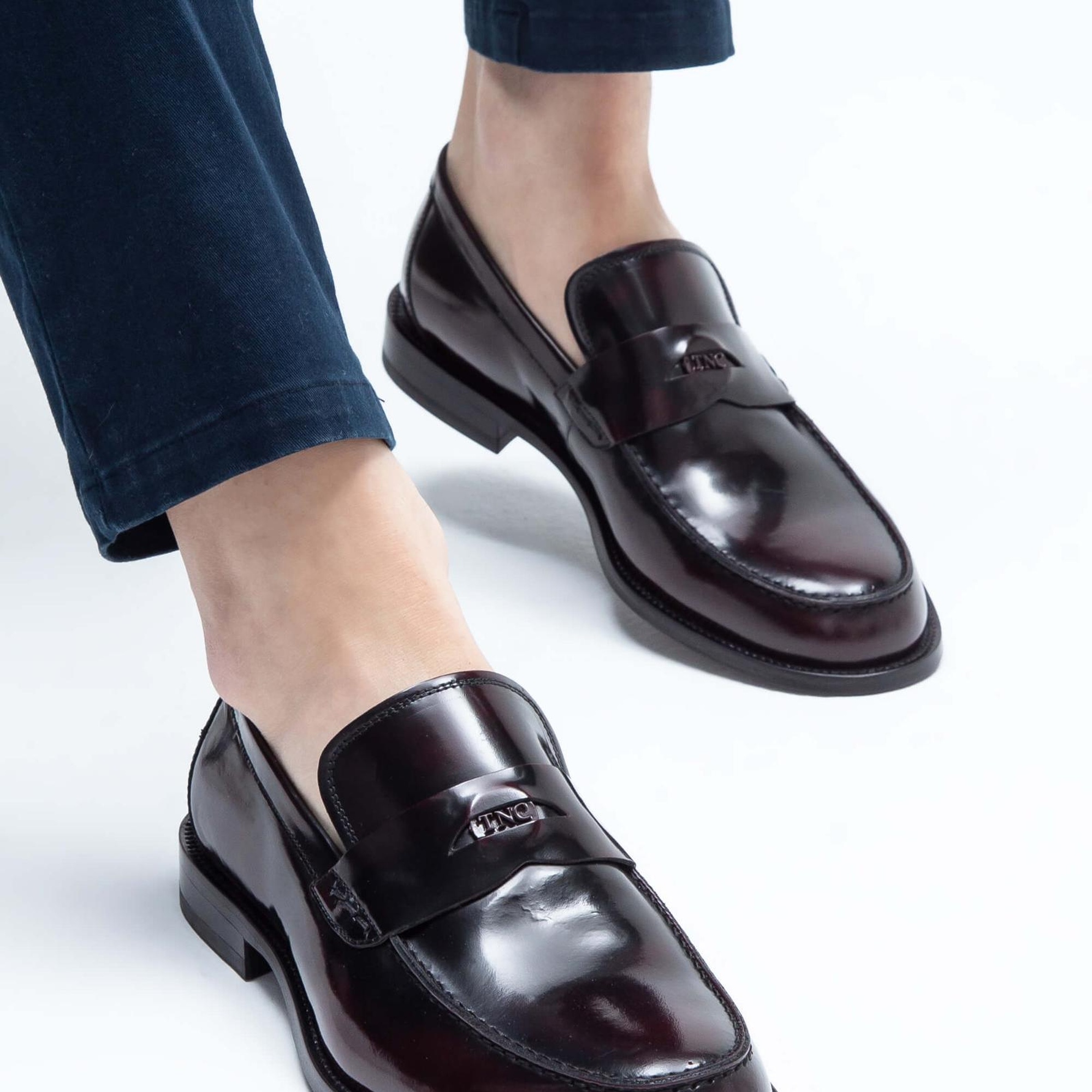 Tamer Tanca Erkek Hakiki Deri Bordo Makosen Ayakkabı