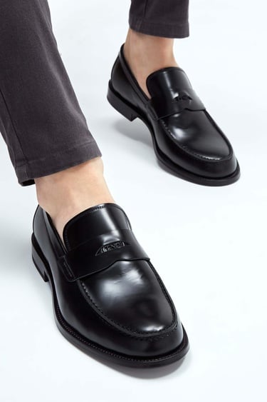  Tamer Tanca Erkek Hakiki Deri Siyah Açma Makosen Ayakkabı