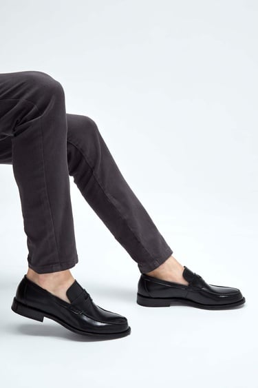  Tamer Tanca Erkek Hakiki Deri Siyah Açma Makosen Ayakkabı