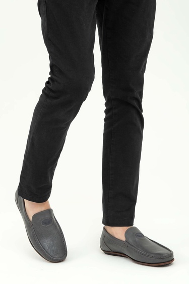  Tamer Tanca Erkek Hakiki Deri Gri Driver Ayakkabı