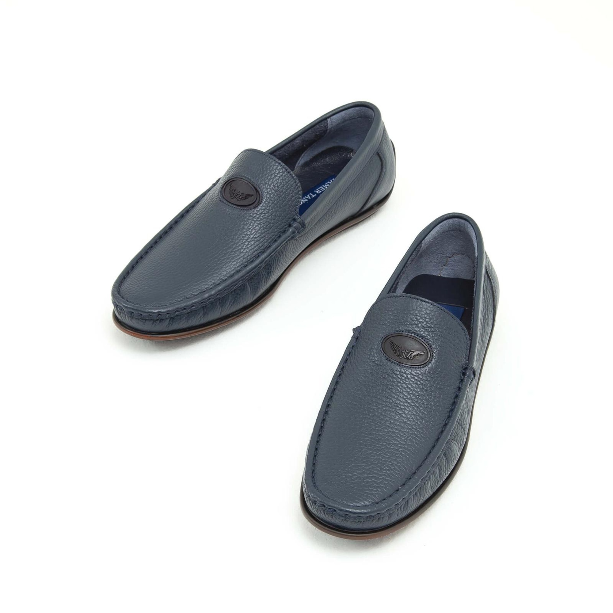 Tamer Tanca Erkek Hakiki Deri Lacivert Driver Ayakkabı