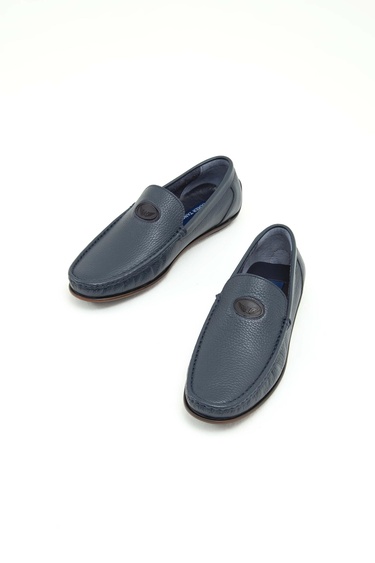  Tamer Tanca Erkek Hakiki Deri Lacivert Driver Ayakkabı