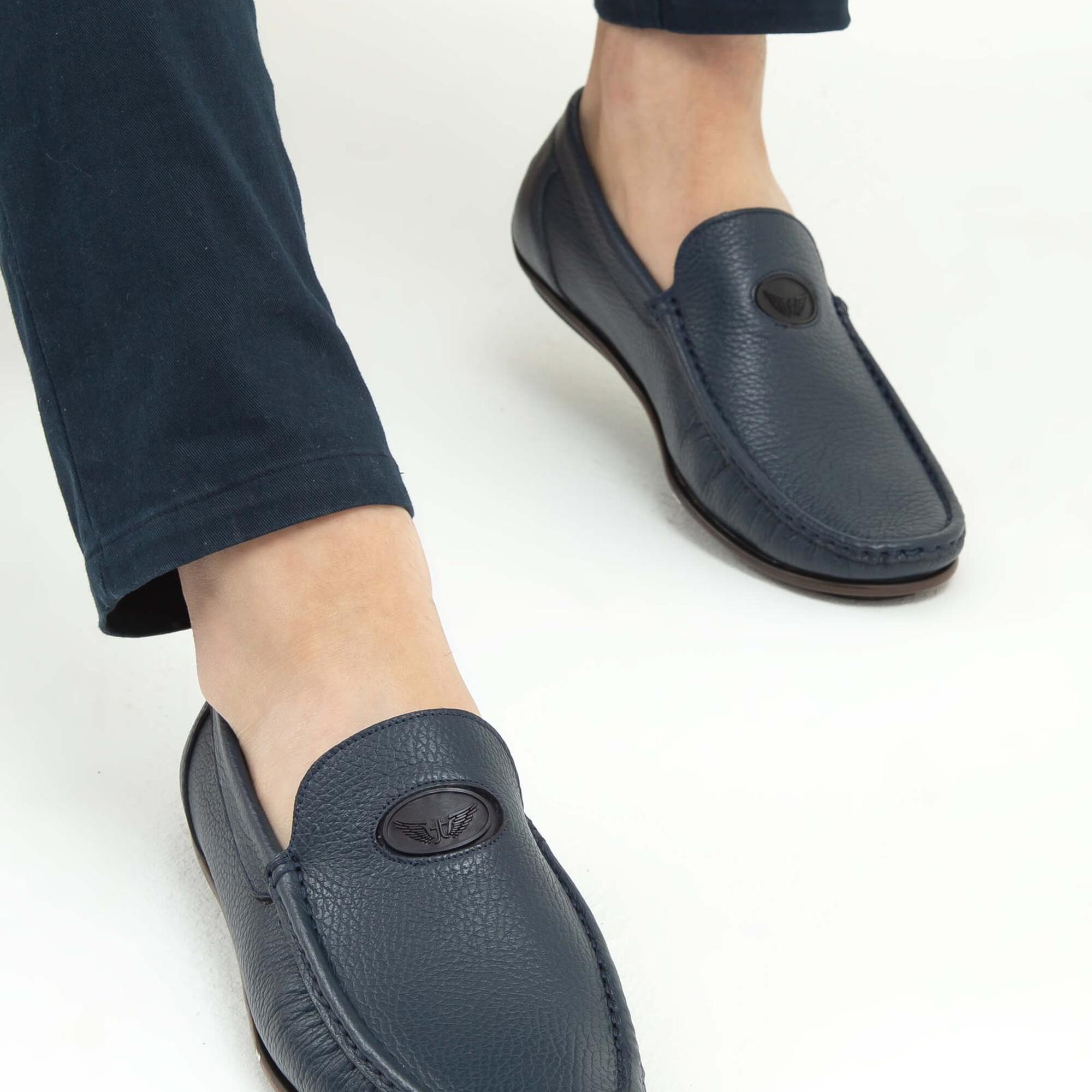 Tamer Tanca Erkek Hakiki Deri Lacivert Driver Ayakkabı