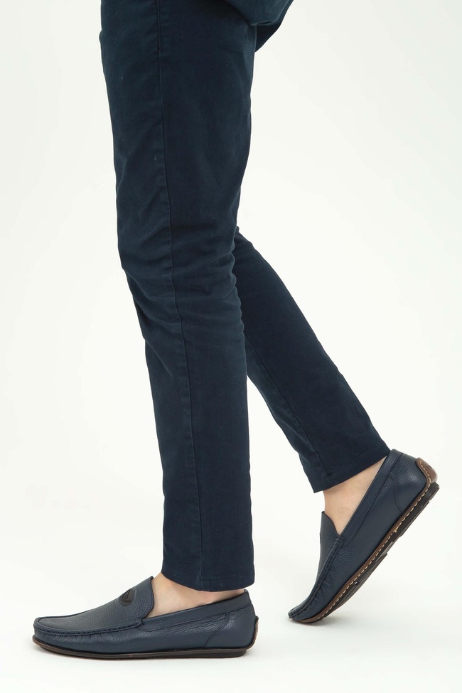  Tamer Tanca Erkek Hakiki Deri Lacivert Driver Ayakkabı