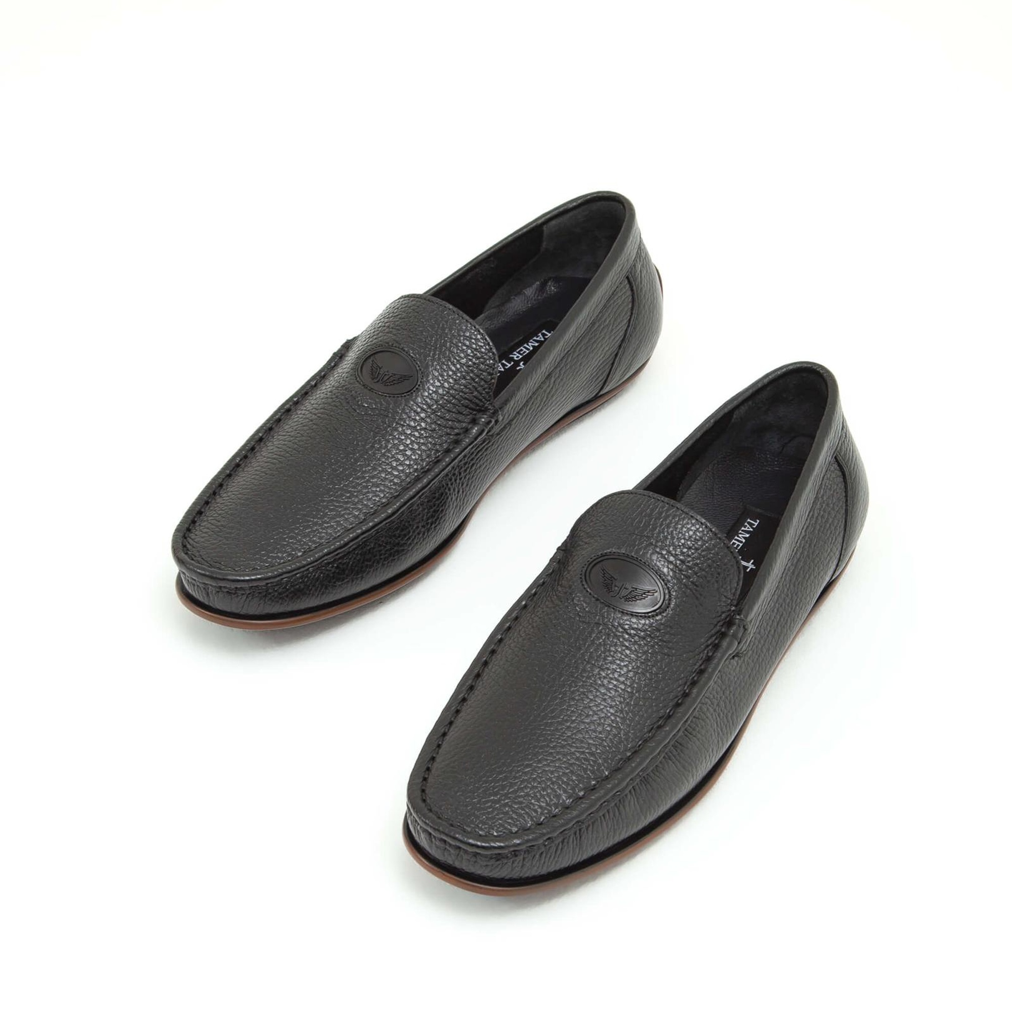 Tamer Tanca Erkek Hakiki Deri Siyah Floter Driver Ayakkabı