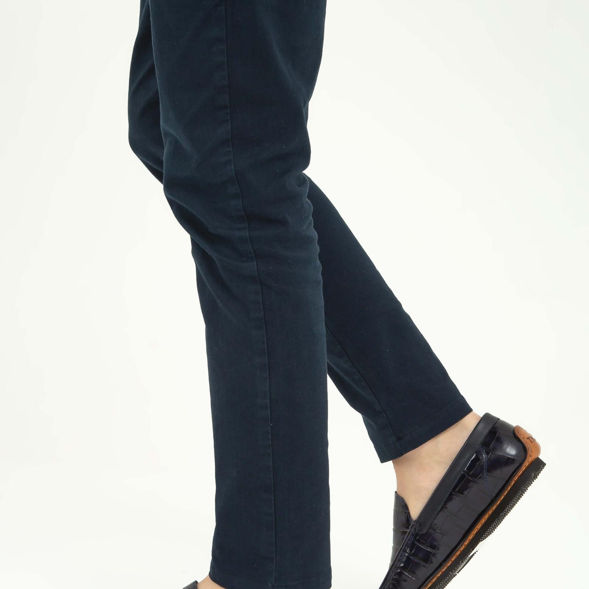 Tamer Tanca Erkek Hakiki Deri Lacivert Kroko Driver Ayakkabı