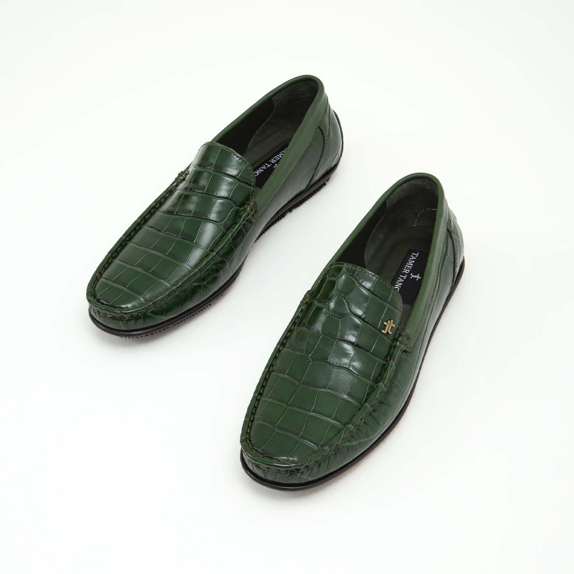 Tamer Tanca Erkek Hakiki Deri Yeşil Driver Ayakkabı