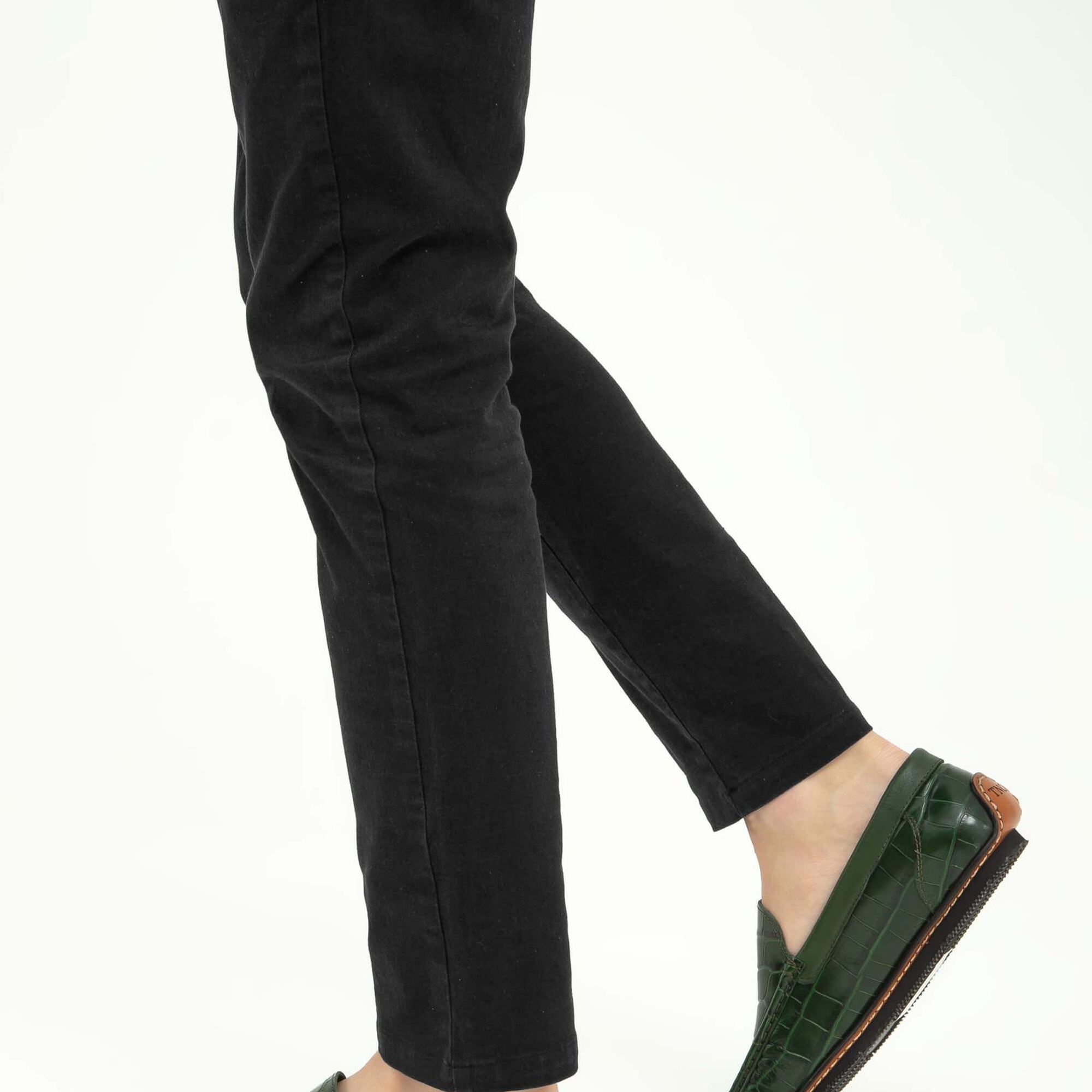 Tamer Tanca Erkek Hakiki Deri Yeşil Driver Ayakkabı