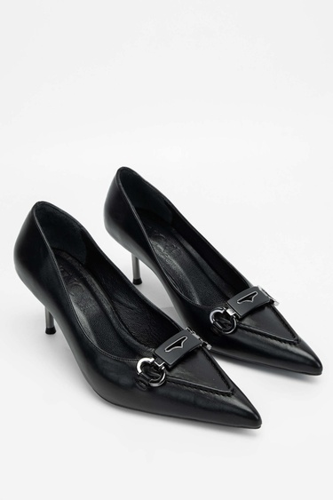  Tamer Tanca Kadın Vegan Siyah Topuklu & Stiletto Ayakkabı