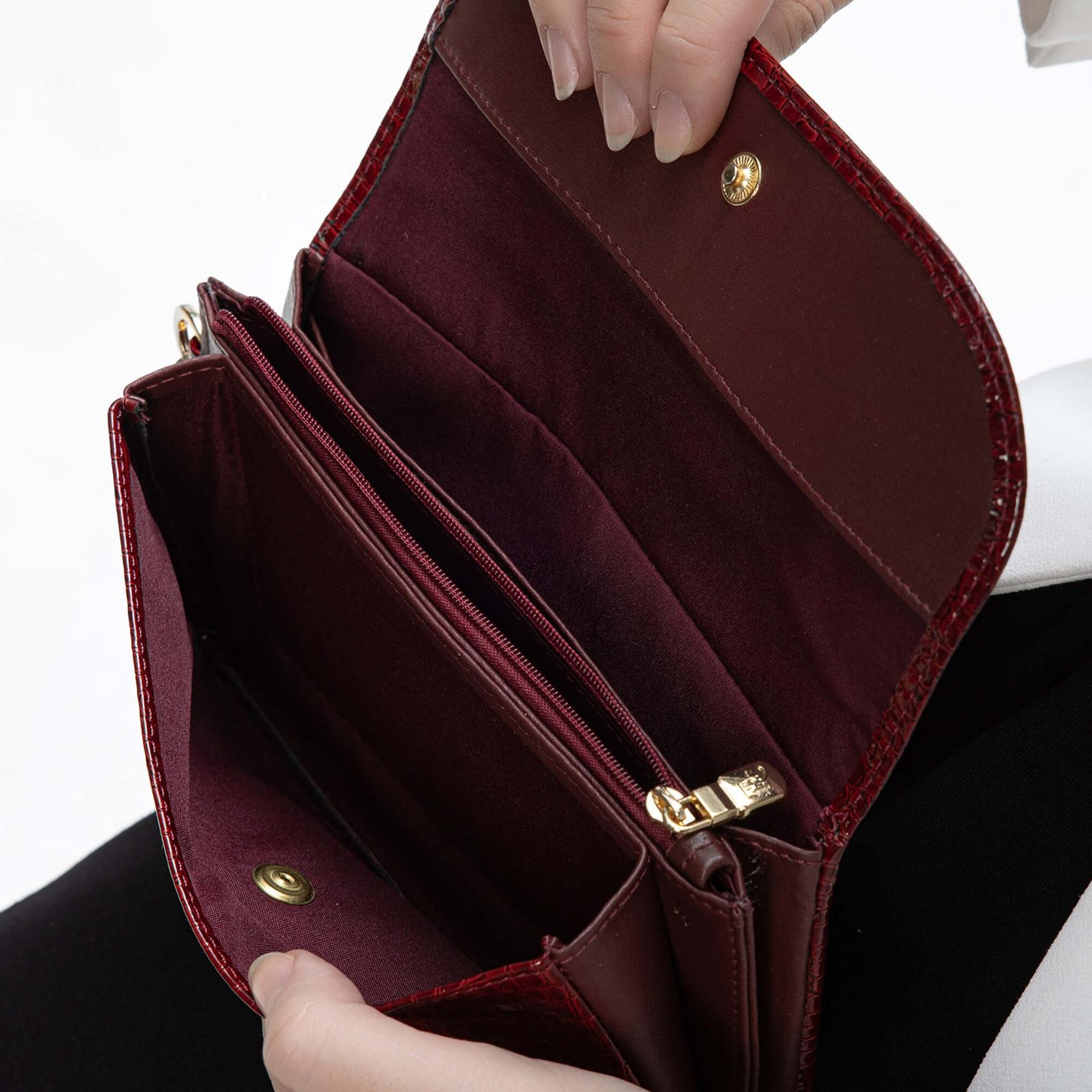 Tamer Tanca Kadın Vegan Bordo Rugan Cüzdan Cuzdan