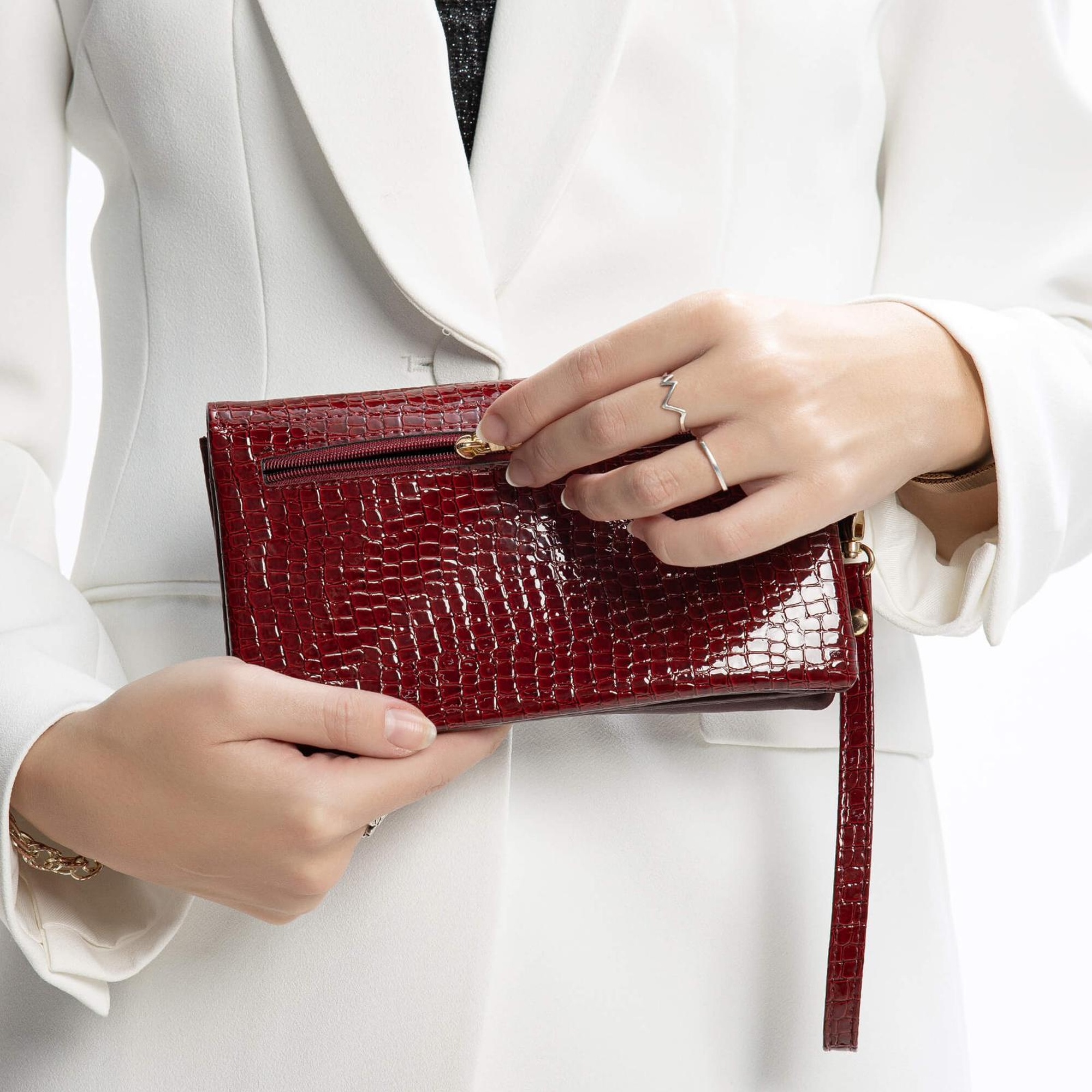 Tamer Tanca Kadın Vegan Bordo Rugan Cüzdan Cuzdan