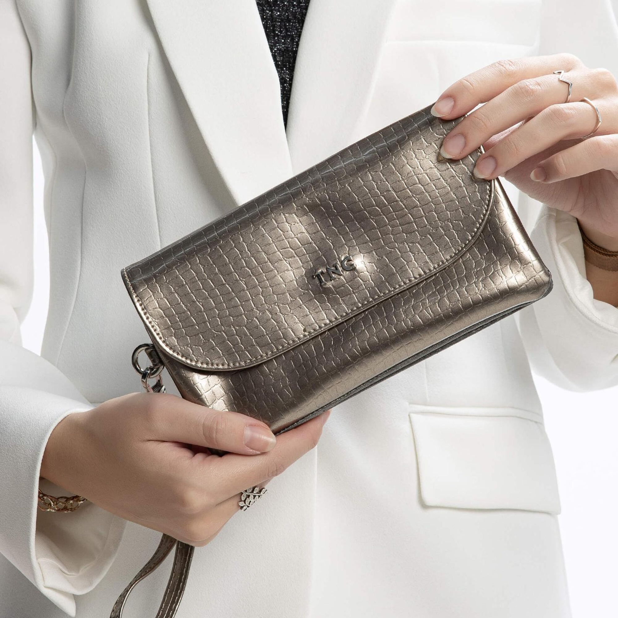 Tamer Tanca Kadın Vegan Antrasit Rugan Cüzdan Cuzdan