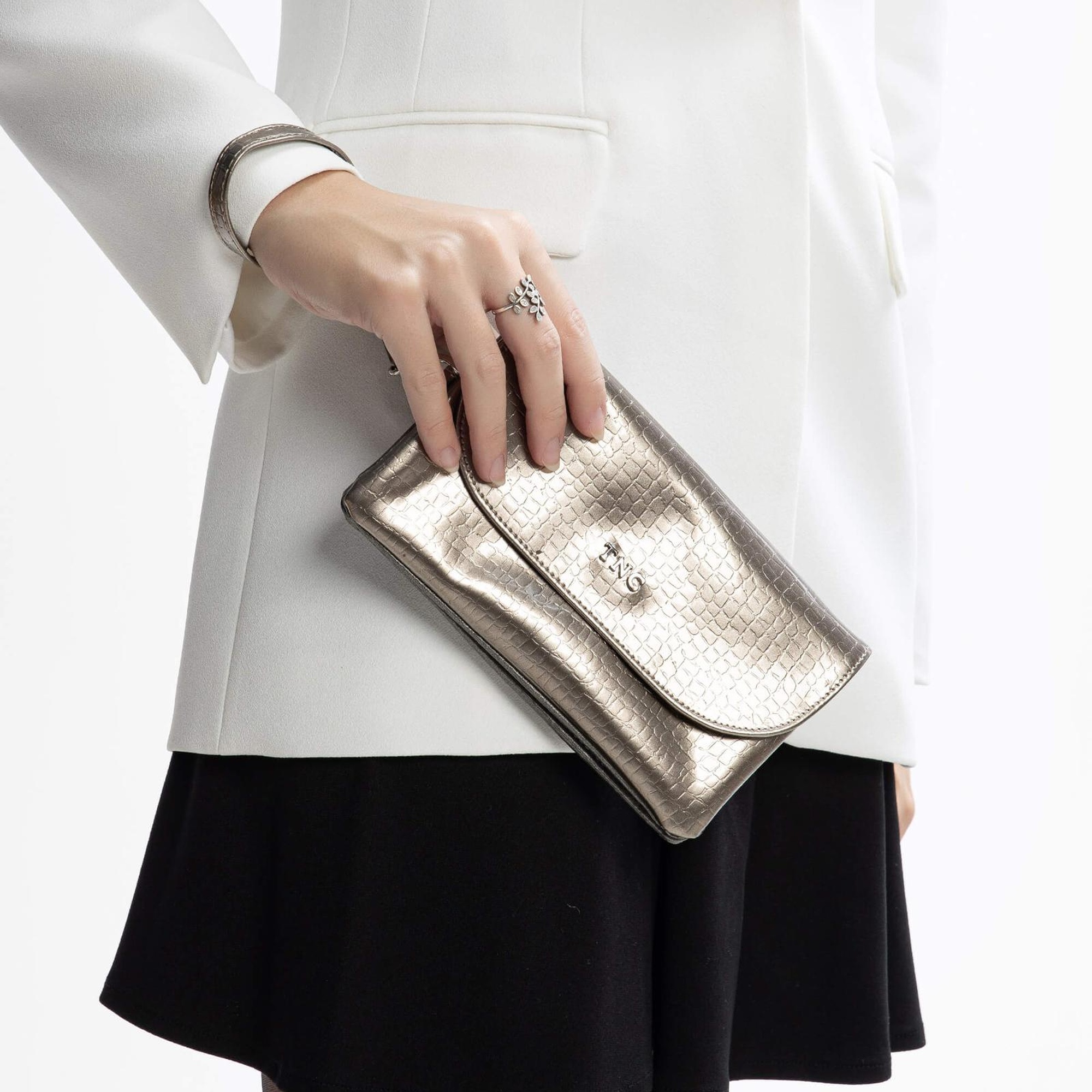 Tamer Tanca Kadın Vegan Antrasit Rugan Cüzdan Cuzdan