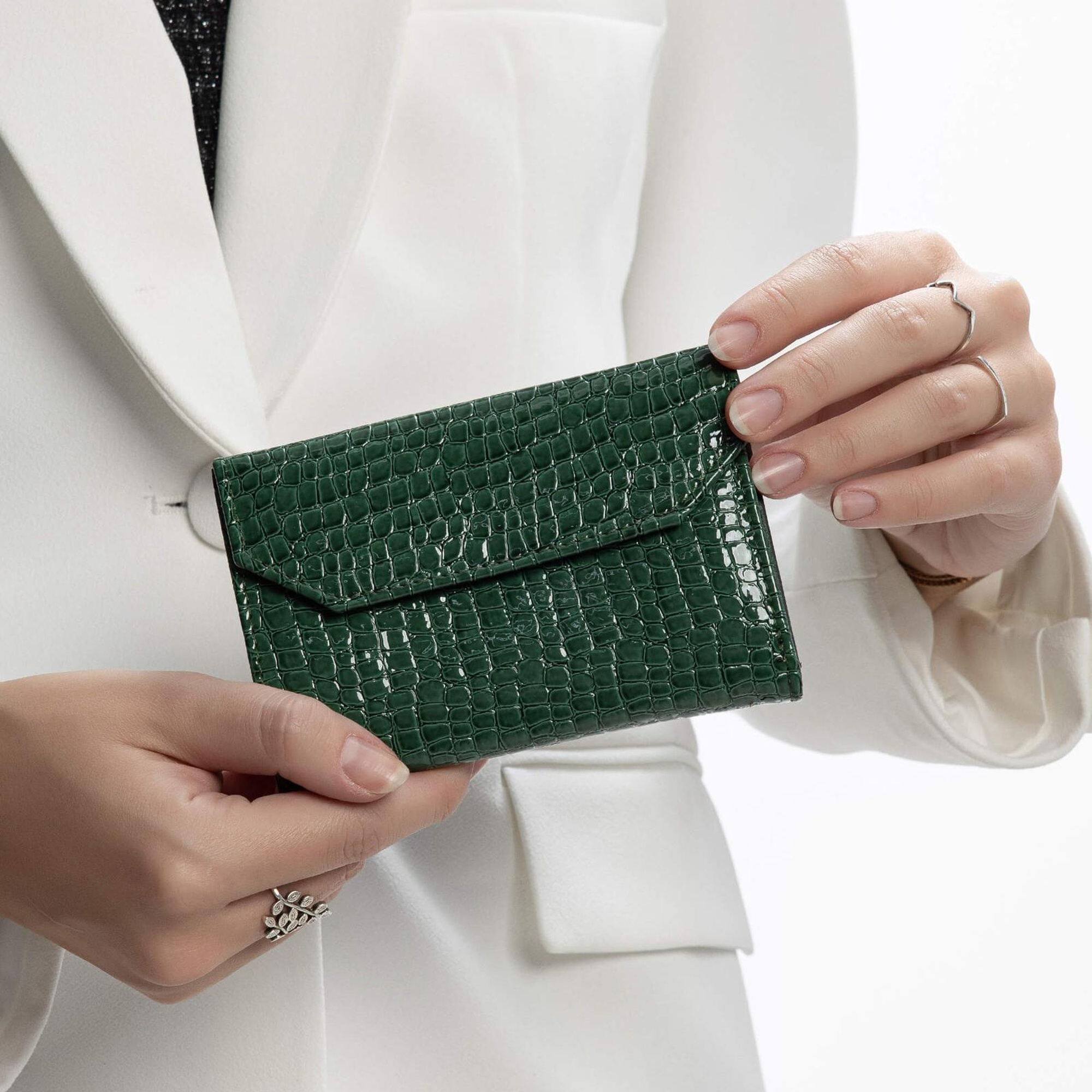 Tamer Tanca Kadın Vegan Yeşil Rugan Cüzdan Cuzdan