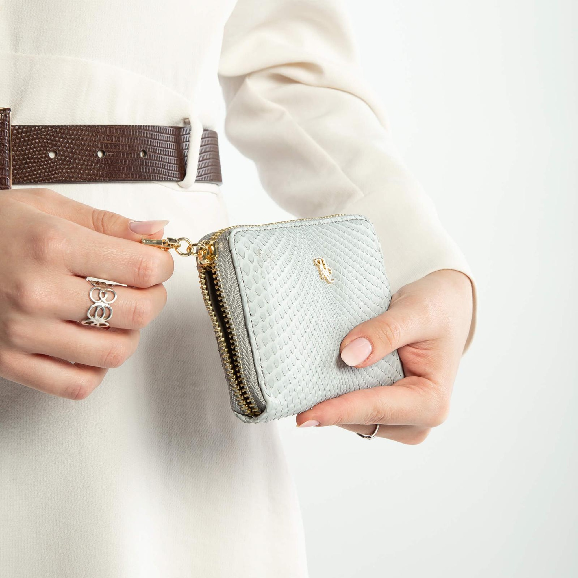 Tamer Tanca Kadın Hakiki Deri Gri Günlük Cuzdan