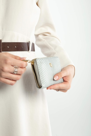  Tamer Tanca Kadın Hakiki Deri Gri Günlük Cuzdan