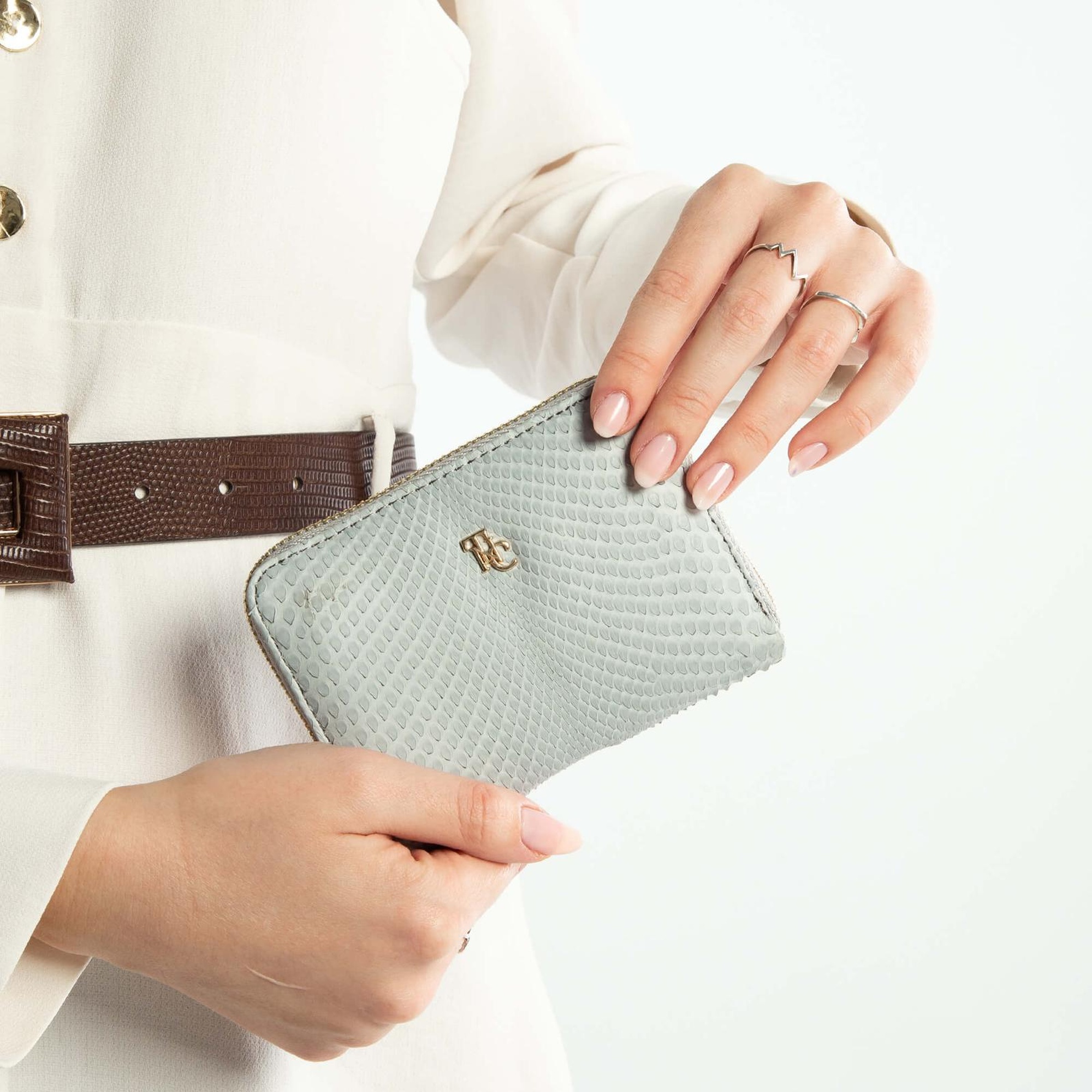 Tamer Tanca Kadın Hakiki Deri Gri Günlük Cuzdan