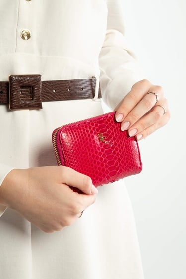  Tamer Tanca Kadın Hakiki Deri Pembe Günlük Cuzdan