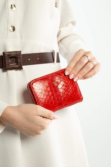  Tamer Tanca Kadın Hakiki Deri Kırmızı Günlük Cuzdan