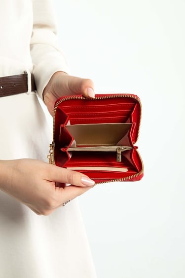  Tamer Tanca Kadın Hakiki Deri Kırmızı Günlük Cuzdan