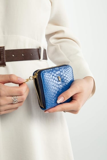  Tamer Tanca Kadın Hakiki Deri Lacivert Günlük Cuzdan