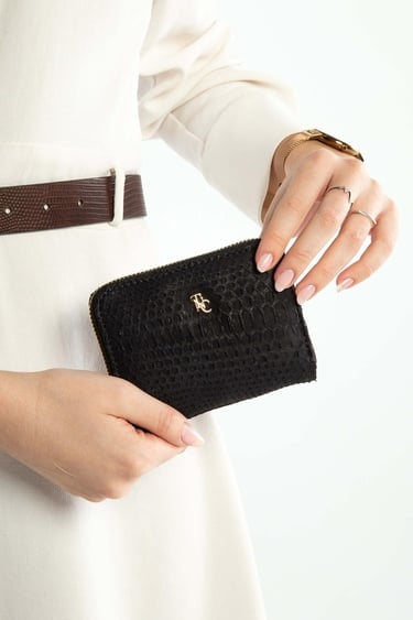  Tamer Tanca Kadın Hakiki Deri Siyah Günlük Cuzdan