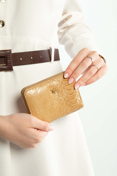  Tamer Tanca Kadın Hakiki Deri Hardal Günlük Cuzdan