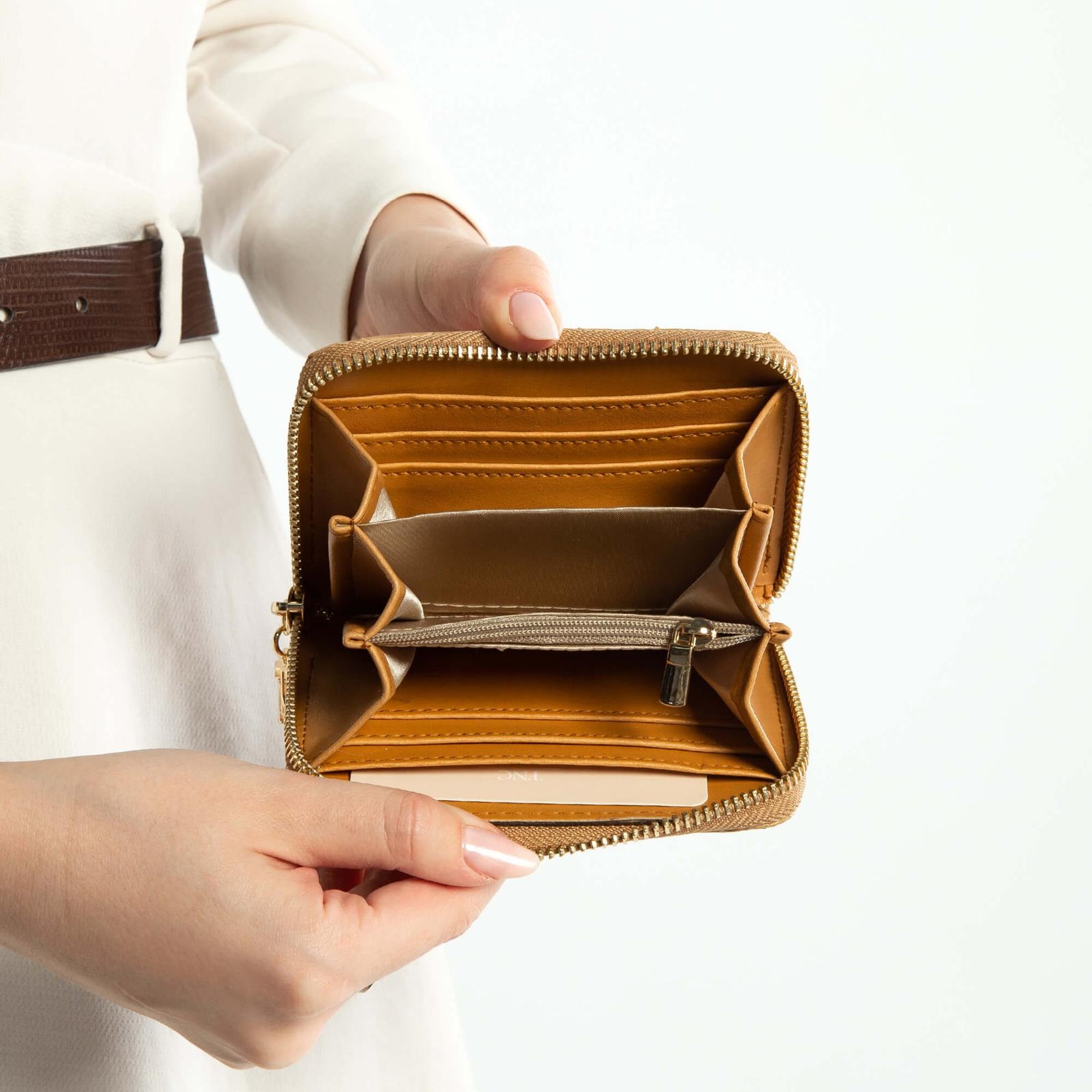 Tamer Tanca Kadın Hakiki Deri Hardal Günlük Cuzdan